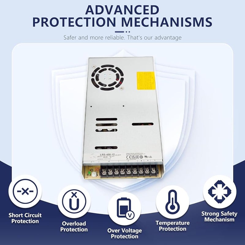 DYSGLOBAL LRS 450W AC DC Power Supply 12V 37.5A Single Output For Industrial Automation - Image 3