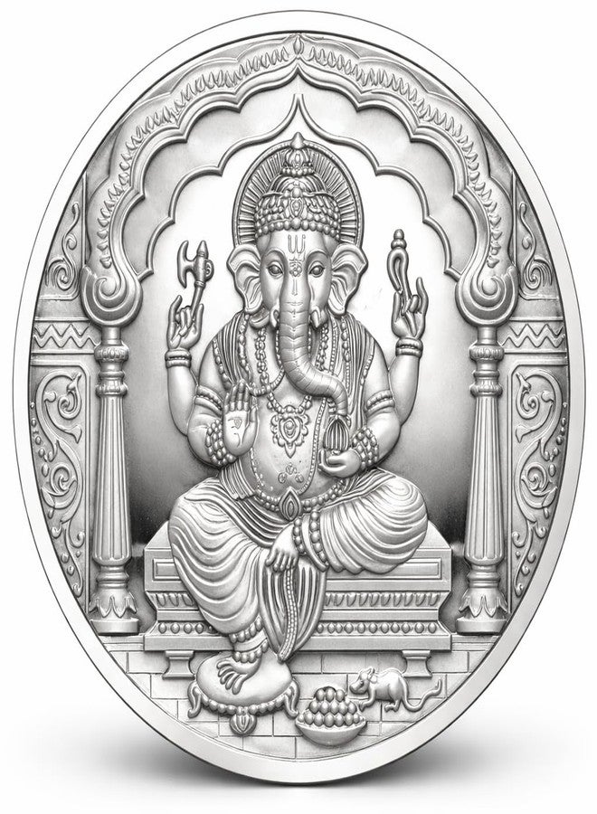 PRD CARATCAFE CaratCafe Pure Silver Coin 999 Purity Coin 10 Grams Ganesh For Pooja 32 MM Size - Image 1