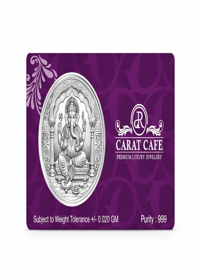 PRD CARATCAFE CaratCafe Pure Silver Coin 999 Purity Coin 10 Grams Ganesh For Pooja 32 MM Size - Image 2