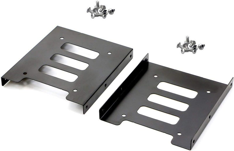 PASOW 2 Pack 2.5" to 3.5" SSD HDD Hard Disk Drive Bays Holder Metal Mounting Bracket Adapter for PC (Bracket) - Image 1