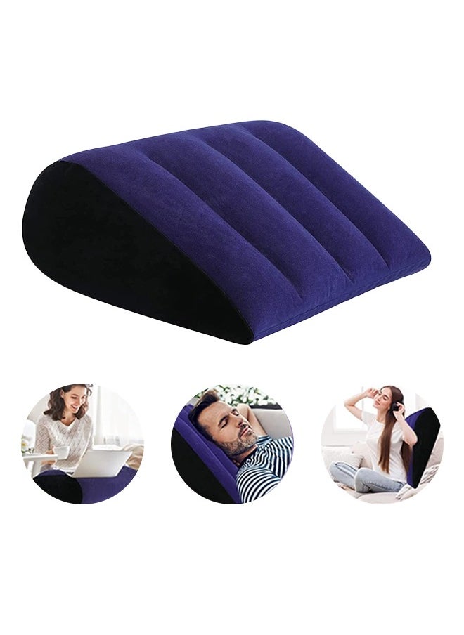 Arabest - Wedge-Shaped Pillow, Inflatable Triangle Lumbar Pillow Fast Inflating Deflation (Blue) - Image 1