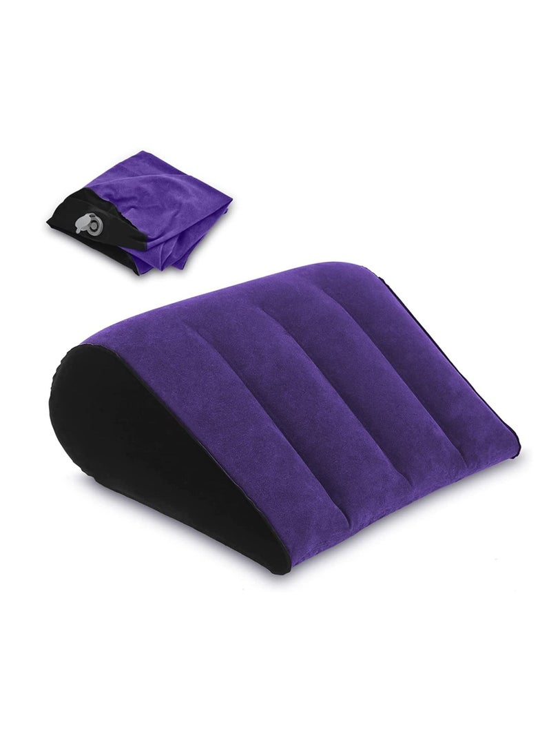 Arabest - Wedge-Shaped Pillow, Inflatable Triangle Lumbar Pillow Fast Inflating Deflation (Blue) - Image 1