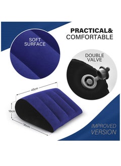 Arabest Wedge-Shaped Pillow, Inflatable Triangle Lumbar Pillow Fast Inflating Deflation (Blue)  - Image 2
