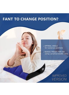 Arabest Wedge-Shaped Pillow, Inflatable Triangle Lumbar Pillow Fast Inflating Deflation (Blue)  - Image 4