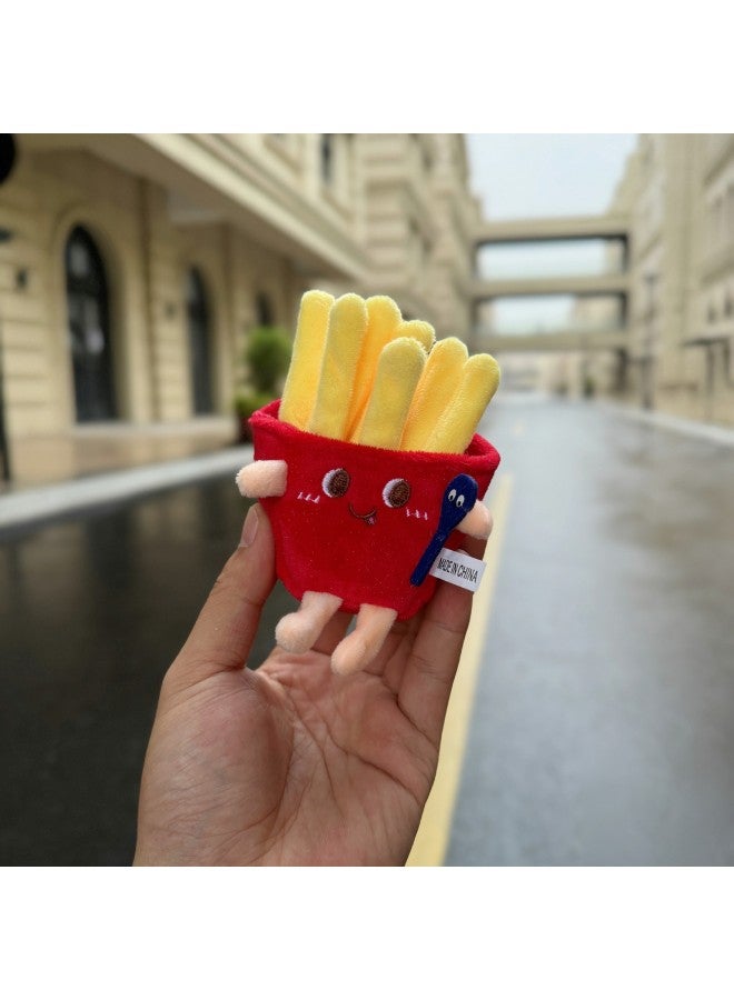 Creative Cartoon Fries Hamburger Plush Doll Doll Pendant Cute Toast Bread Chicken Leg Doll Bag Pendant-Specifications:Chicken Legs-Color:Key Ring Style - Image 4