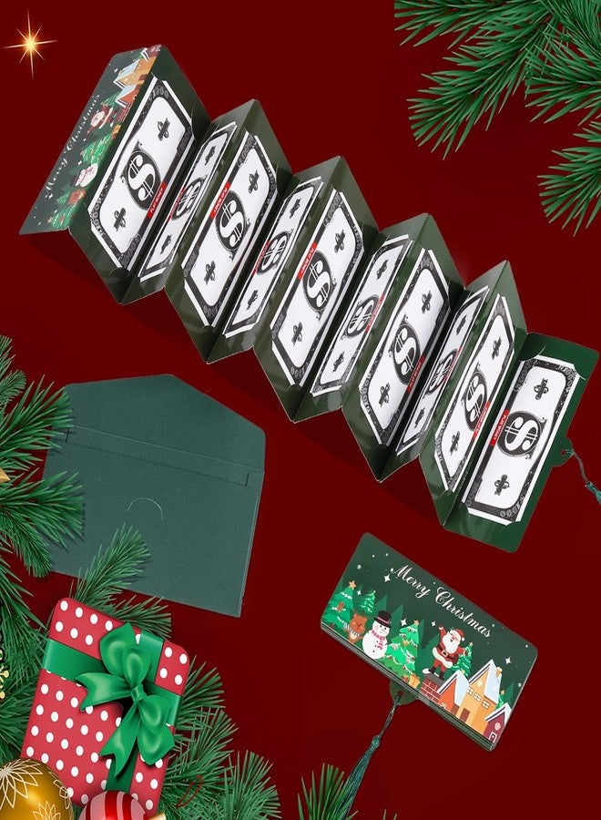 Hawflu Christmas Money Holder Gift Card Holders with 10 Slots & Envelope Multiple Surprise Money Holder Christmas Clever Gift Card Holder for Santa Cash Xmas Party Supplies (Green - Image 2