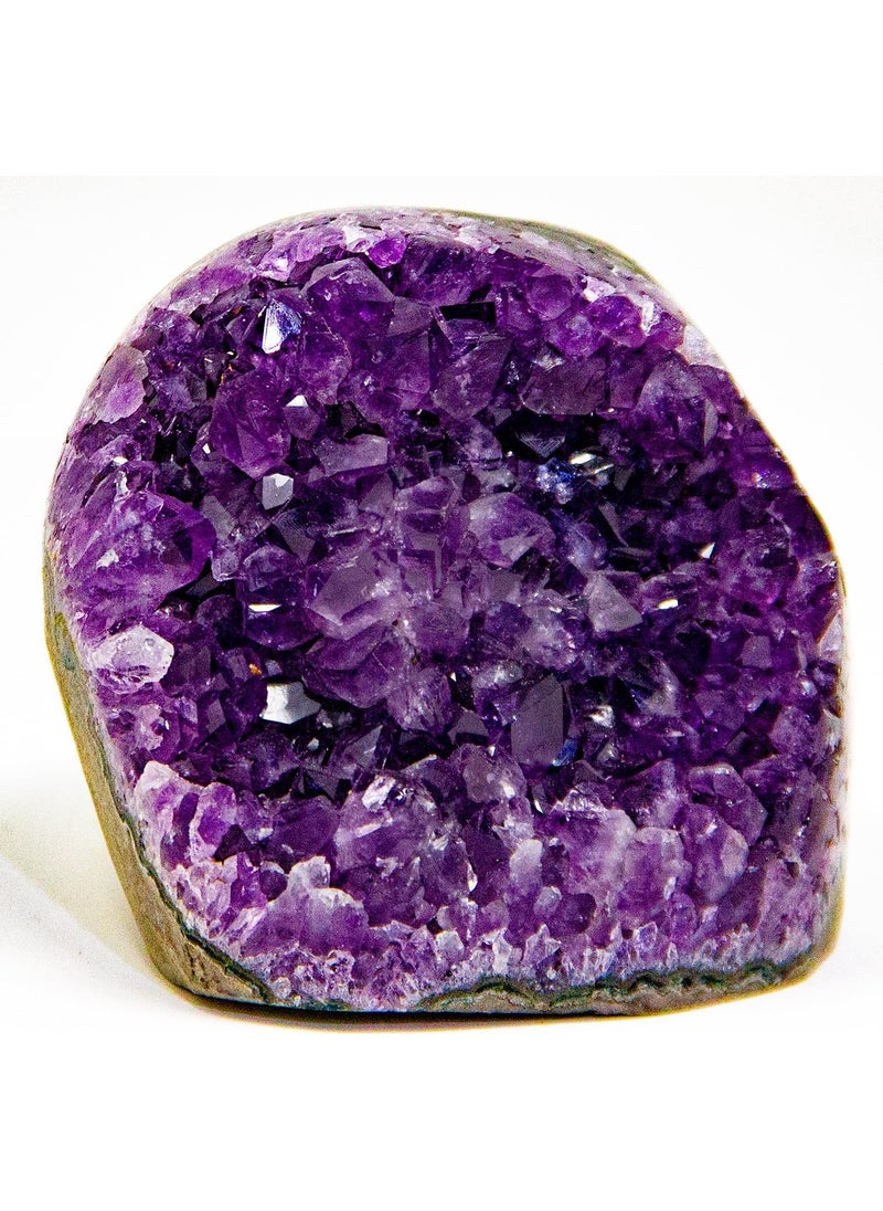 Superior SUPERIOR Amethyst Crystal Cluster Geode, Half Pound raw Healing Crystal Rock. Includes a Free 3 inch Selenite Wand. Deep Purple Crystal geode. Quartz Crystals. Piedra amatista Original. 