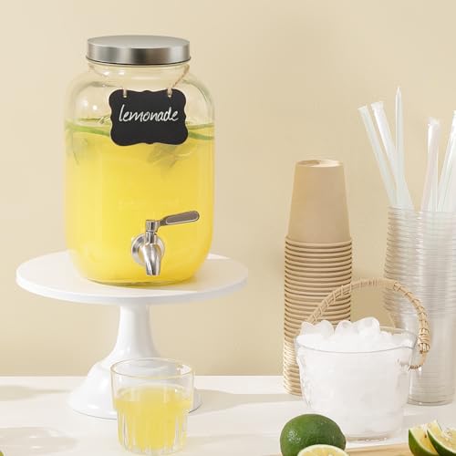 HomeFeel 1 Gallon Drink Dispenser with Spigot 18/8 Stainless Steel – Airtight & Leakproof Glass Sun Tea Jar with Anti-Rust Lids, Beverage Dispenser for Parties - Laundry Detergent Holder - Image 3