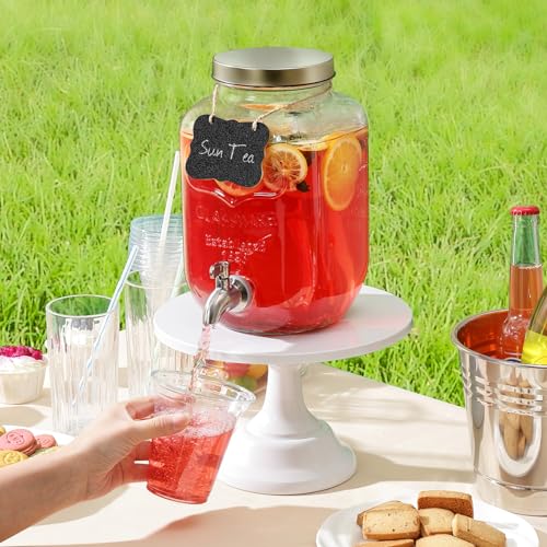 HomeFeel 1 Gallon Drink Dispenser with Spigot 18/8 Stainless Steel – Airtight & Leakproof Glass Sun Tea Jar with Anti-Rust Lids, Beverage Dispenser for Parties - Laundry Detergent Holder - Image 4