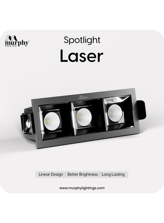 MURPHY Murphy Aluminium 6W Black Finish Square Laser Led Ceiling Cob Spot, Focus, Down Ceiling Light, Ceiling Pop Light (Warm White, Pack Of 2), With 2 Years Warranty - Image 2