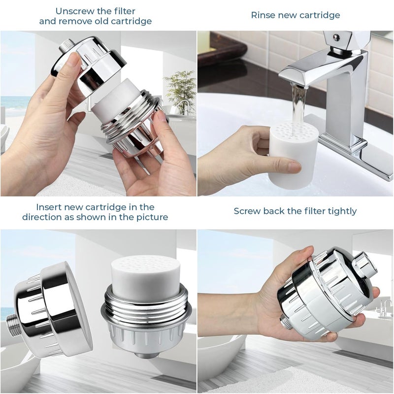 Urbanmade Hard Water Softener For Home Cartridge 20 Stage Water Filter Cartridge For Water Softening Purifying Cartridge For Removing Matters Neutralizes Harmful Chlorine 20Stage Filter Only Cartridge - Image 2