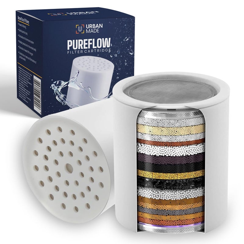 Urbanmade Hard Water Softener For Home Cartridge 20 Stage Water Filter Cartridge For Water Softening Purifying Cartridge For Removing Matters Neutralizes Harmful Chlorine 20Stage Filter Only Cartridge - Image 1