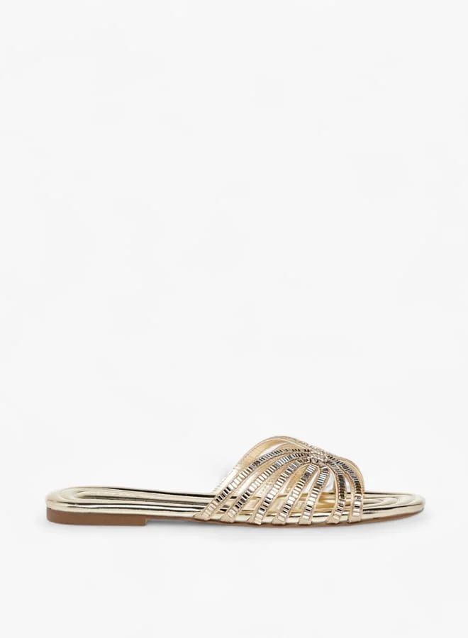 Celeste Women's Embellished Slip-On Flat Sandals Ramadan Collection