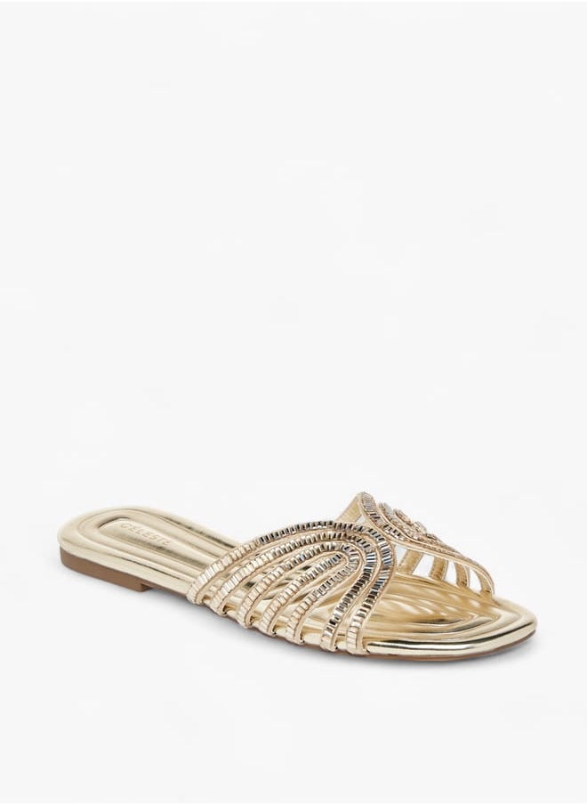 Celeste Women's Embellished Slip-On Flat Sandals  - Image 2