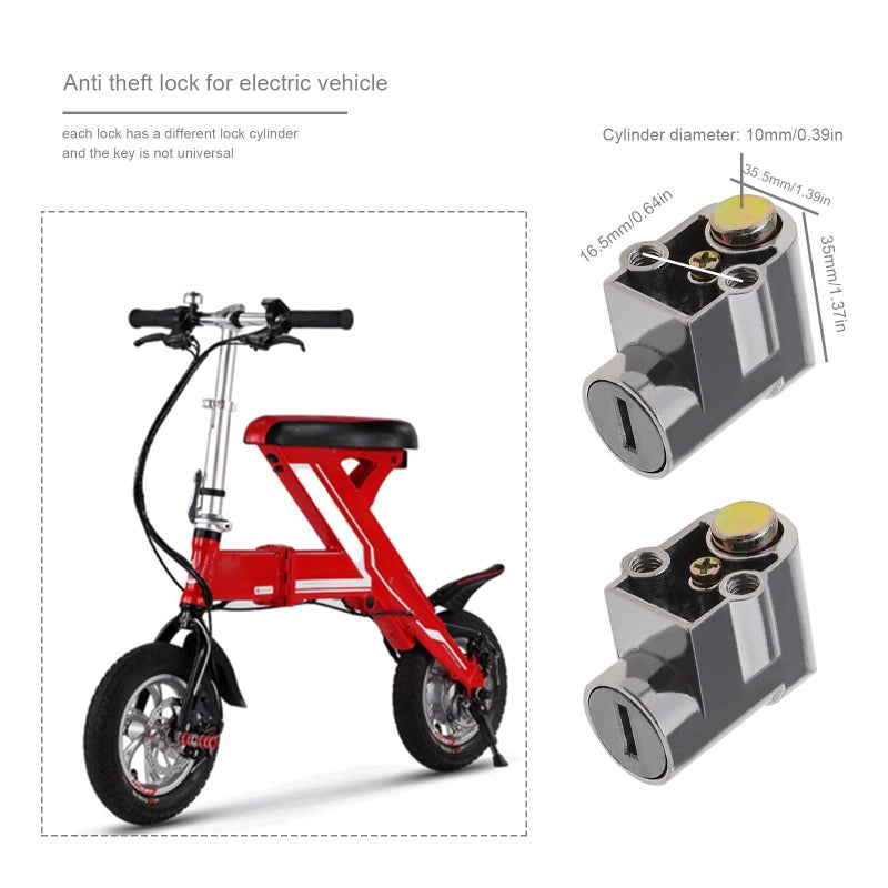 Create idea 2pcs Battery Cylinder Lock Ignition Switch AntiTheft Safety Lock for Motorcycle Electric Bike Scooter EBike with 4 Keys Light Weight - Image 4