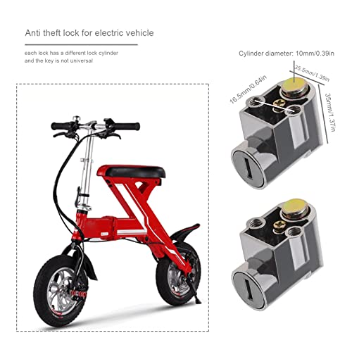 Create idea 2pcs Battery Cylinder Lock Ignition Switch AntiTheft Safety Lock for Motorcycle Electric Bike Scooter EBike with 4 Keys Light Weight - Image 3