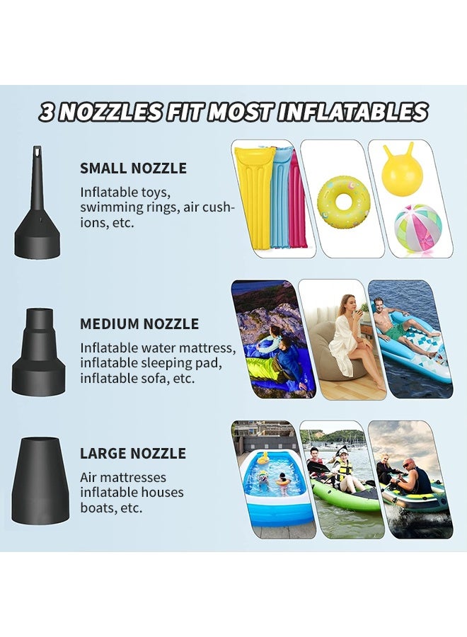 ميجا مضخة هواء كهربائية قابلة لإعادة الشحن، صغيرة محمولة، قابلة للنفخ والتفريغ، متعددة الاستخدامات، مناسبة للأرائك/ألعاب المسابح/مراتب التخييم. - Image 3