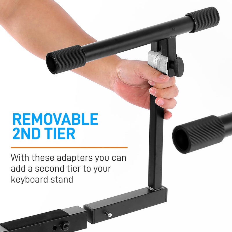 PYLE Heavy-Duty Multi-Functional Music Stand - Z Style & Portable, 2nd Tier, Height & with Adjustment, Digital Keyboard Stand, Rack Case w/Ergonomic Design, for Home Studio etc. - Pyle PKST2TZ , black - Image 4