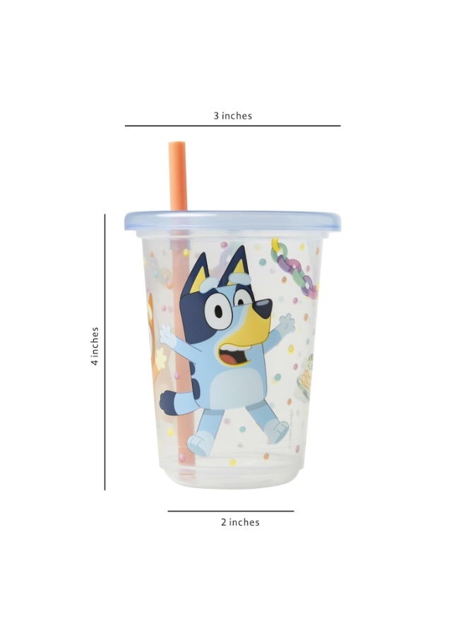 The First Years Bluey Take & Toss Toddler Straw Cups - Spill Proof Toddler Sippy Cups with Snap On Lids and Straws - Bluey Gifts and Bluey Party Supplies - 10 Oz - 10 Count - Image 2
