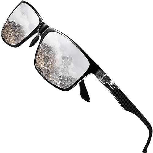 DUCO Mens Sunglasses Polarized Rectangle Sunglass for Men Lightweight Carbon Fiber UV400 Protection 8206 - Image 1
