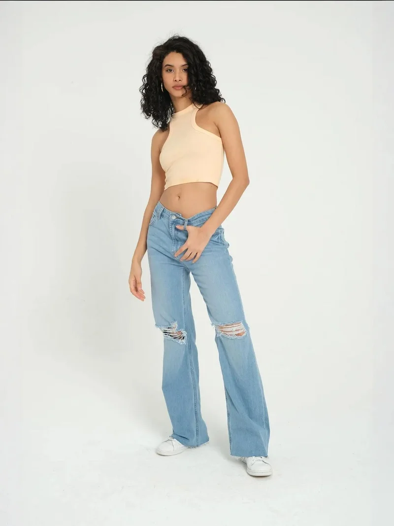 HICCUP Halter Neck Ribbed Basic Crop Top