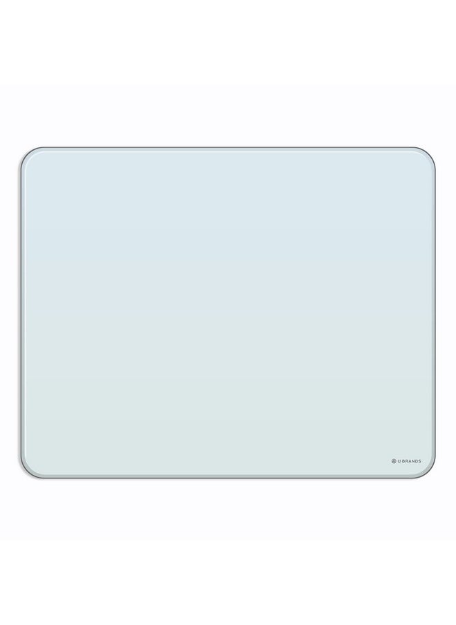 U Brands Magnetic Cubicle/Wall Glass Dry-Erase Board, 20 X 16 Inches, White Frosted Surface, Frameless  - Image 1