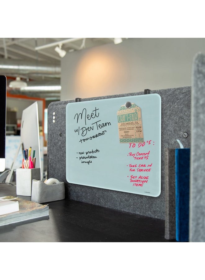 U Brands Magnetic Cubicle/Wall Glass Dry-Erase Board, 20 X 16 Inches, White Frosted Surface, Frameless  - Image 5