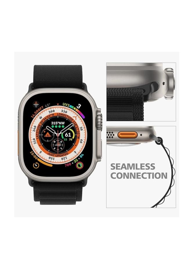 ten.tech - Tin Tech Compatible with Apple Watch Series Ultra/Ultra 2 Band 49mm, 45mm, 44mm, 42mm, Nylon Sport Loop Band for Apple Watch Ultra/SE 1/2/3/4/5/6/7/8,– black - Image 1
