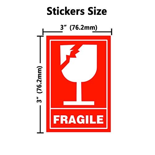 Top label 300 Pcs Fragile Stickers,2x3 Inches Glass Sticker,Handle with Care Shipping Stickers,Mailing Postage Parcel Sticker - Image 3