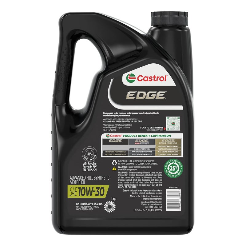 Castrol EDGE 10W-30 Advanced Full Synthetic Motor Oil, 5 Quarts - Image 4