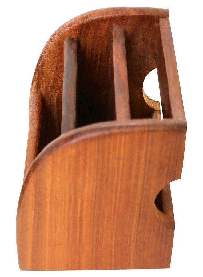 ITOS365 Wooden Mobile Holder for Table | Multi-Functional Desk Organizer with Pen Stand & Remote Holder | Wooden Stand for Office Desk Accessories | Mobile Stand & Storage Organizer - Image 4