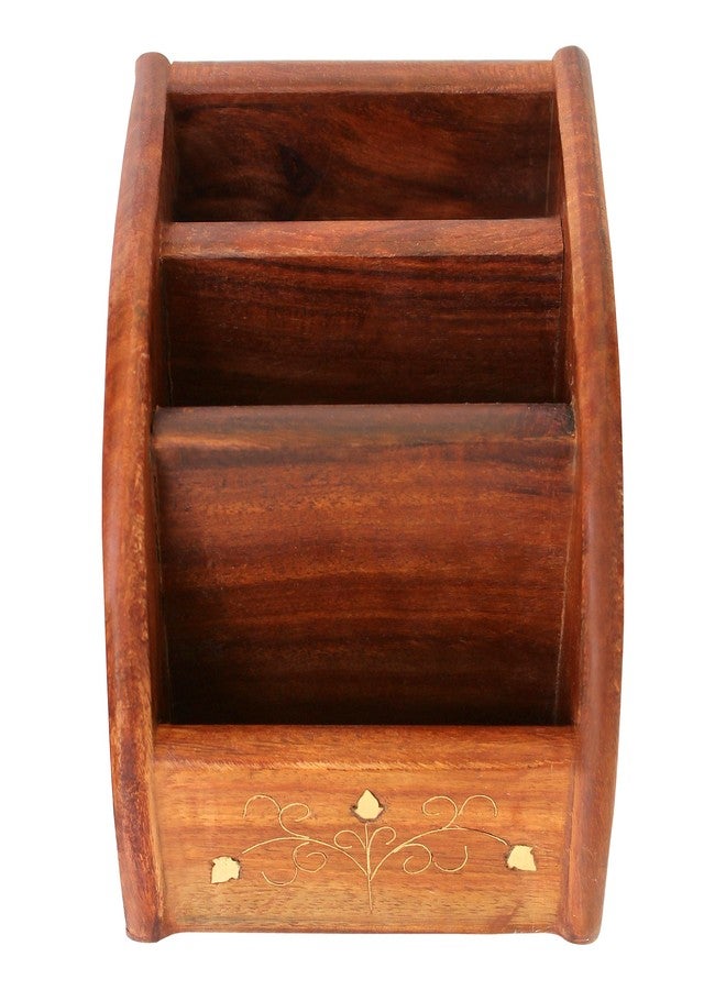 ITOS365 Wooden Mobile Holder for Table | Multi-Functional Desk Organizer with Pen Stand & Remote Holder | Wooden Stand for Office Desk Accessories | Mobile Stand & Storage Organizer - Image 1