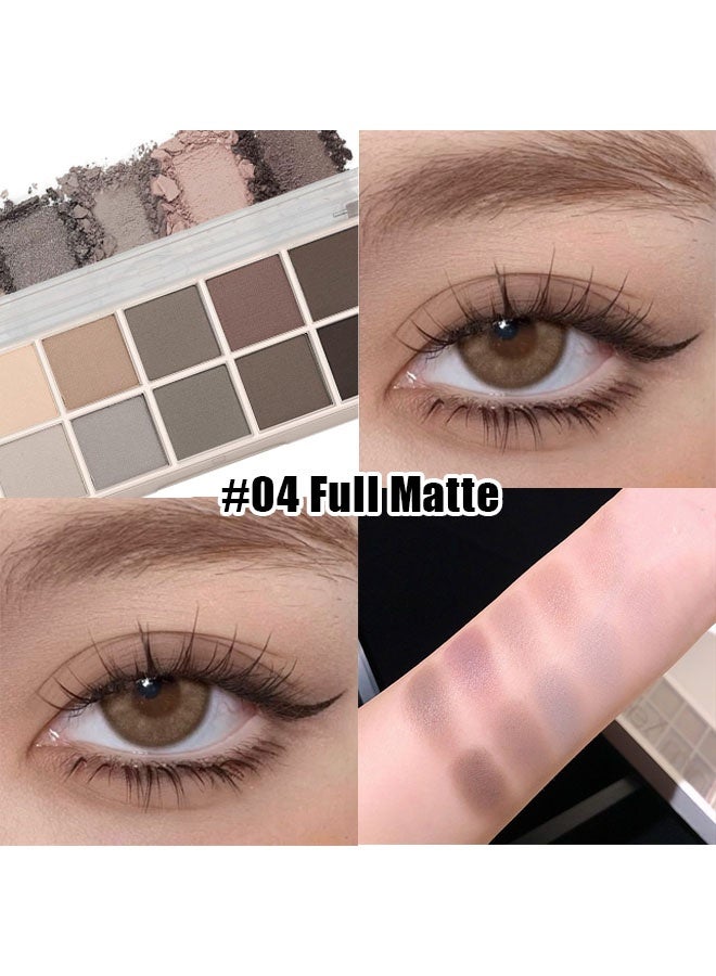 Sweet Mint 10 Colors Eyeshadow Palette,All Matte Eyeshadow Palette for Older Women,Highly Pigmented Blendable Shades,Neutral Eye Shadow Palette Makeup,Waterproof Cool-tone Grey Brown Eyeshadow,04 - Image 2