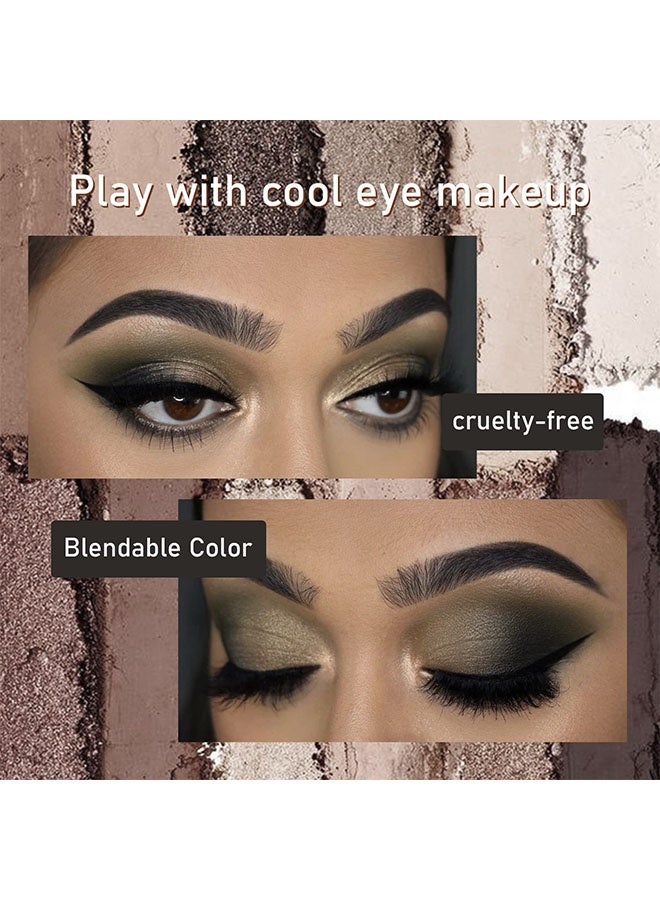 Sweet Mint 10 Colors Eyeshadow Palette,All Matte Eyeshadow Palette for Older Women,Highly Pigmented Blendable Shades,Neutral Eye Shadow Palette Makeup,Waterproof Cool-tone Grey Brown Eyeshadow,04 - Image 3