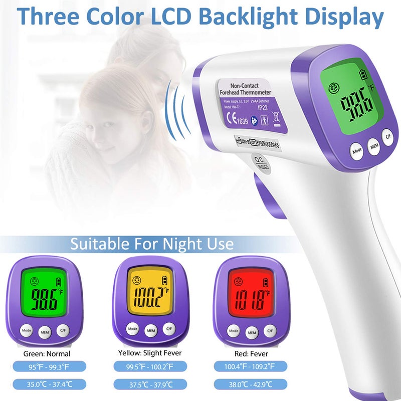 REED مقياس حرارة بالأشعة تحت الحمراء عالي الجودة بدون تلامس مع شاشة LCD للمكاتب الطبية والمستشفيات - Image 3