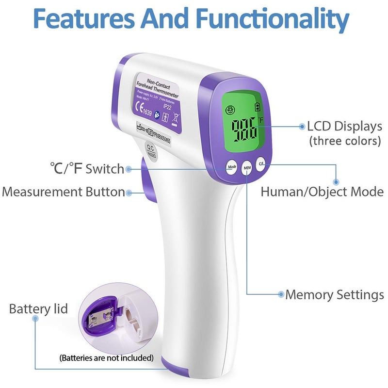 REED مقياس حرارة بالأشعة تحت الحمراء عالي الجودة بدون تلامس مع شاشة LCD للمكاتب الطبية والمستشفيات - Image 4