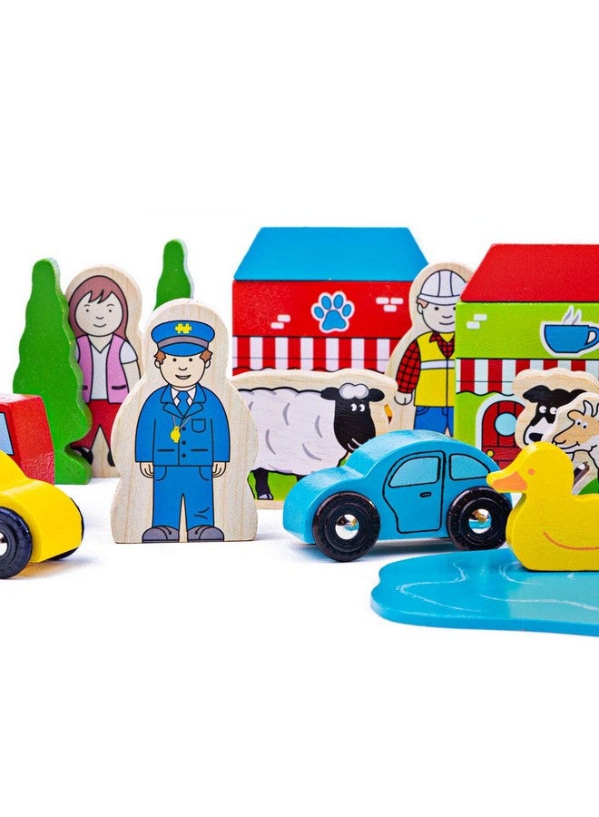 Bigjigs Rail Trackside Accessory Set - Wooden Train Set Accessories - Image 2