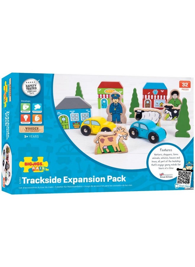 Bigjigs Rail Trackside Accessory Set - Wooden Train Set Accessories - Image 3