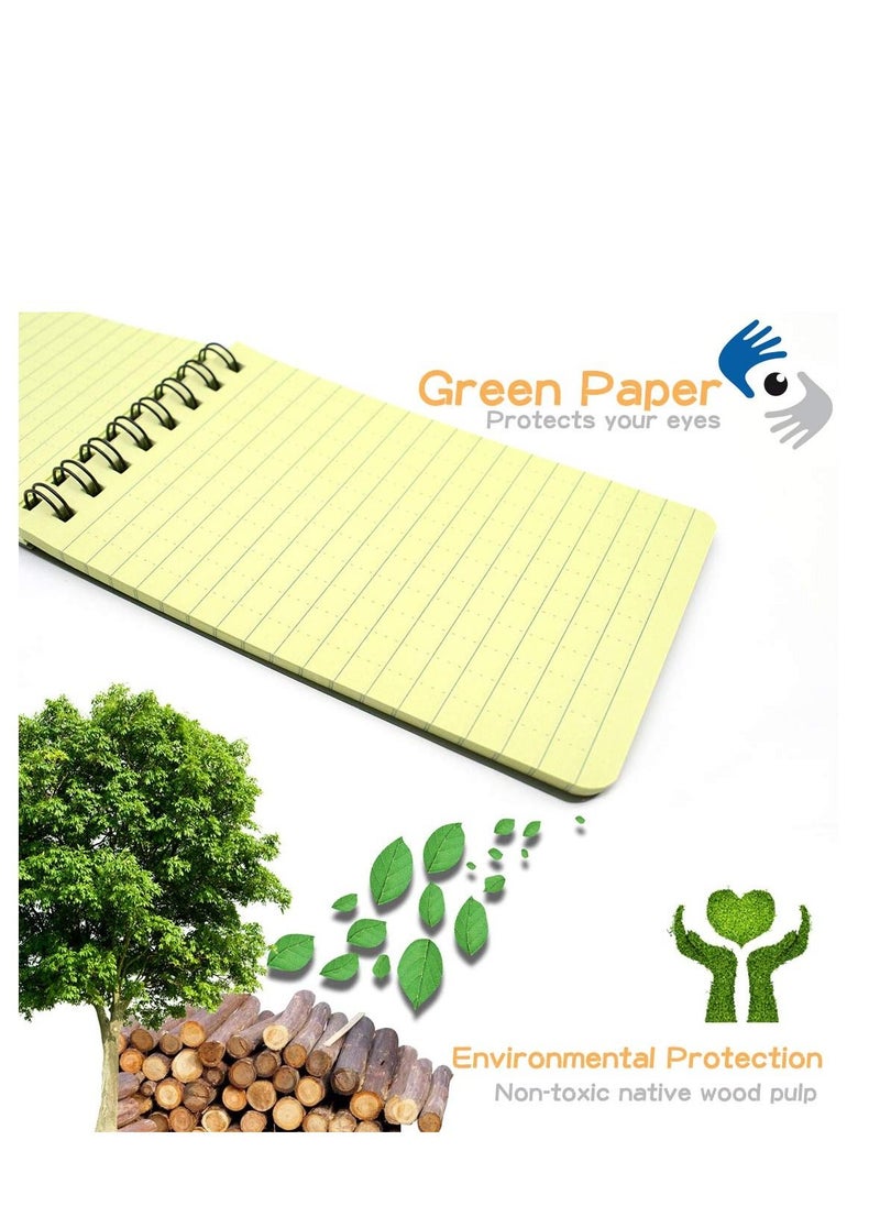 KASTWAVE - 5Packs All Weather Shower Waterproof Notebook, Pocket Size Tactical Notepad Top Spiral Memo Notes Green Grid Paper Eye Protection for Outdoor Activities Recording (3.2 x 5.5 in) - Image 1