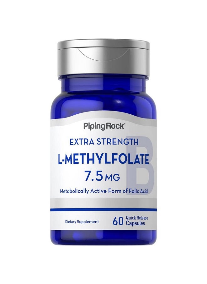 Piping Rock Lmethylfolate 75 Mg  60 Capsules  Extra Strength Supplement  Active Folic Acid  Nongmo Gluten Free  - Image 2