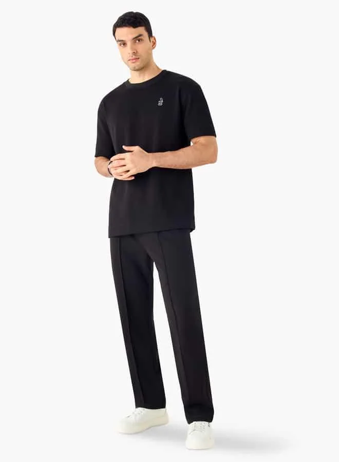 Emperor Emperor Textured Track Pants with Flexi Waistband and Pockets