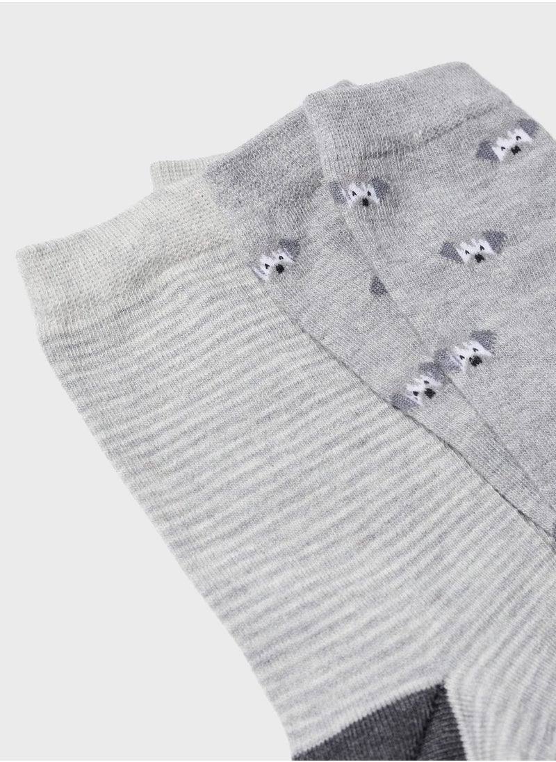 MANGO - Kids 2 Pack Assorted Crew Socks - Image 1