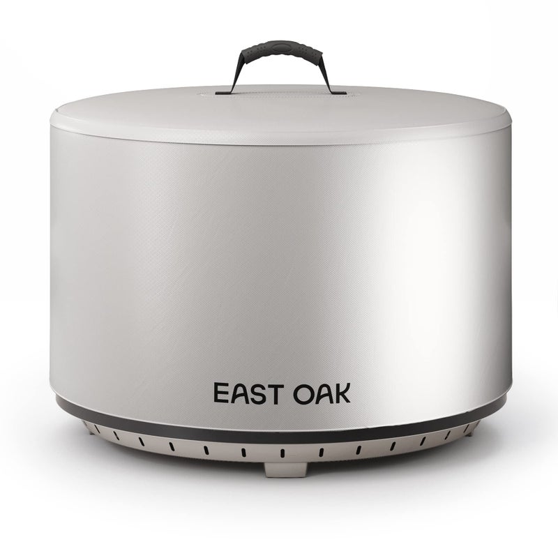 EAST OAK غطاء نار EAST OAK 29 للمدفأة الخارجية بدون دخان 500D قماش ثقيل مقاوم للماء والغبار ومناسب لجميع الأحوال الجوية رمادي فاتح 2953Dia X 1688H
