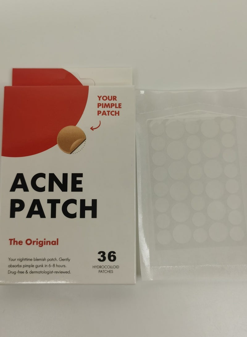 Acne Patch Original Cosmetics - Hydrocolloid Acne Pimple Patch for Covering Zits and Blemishes, Spot Stickers for Face and Skin, Vegan-friendly and Not Tested on Animals (36 Count)