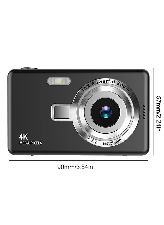 4K Digital Camera for Photography and Video Recording Cameras,with 64G Card, 96MP 2.4'' Autofocus Vlogging Compact Camera For Beginner Kids Gifts
