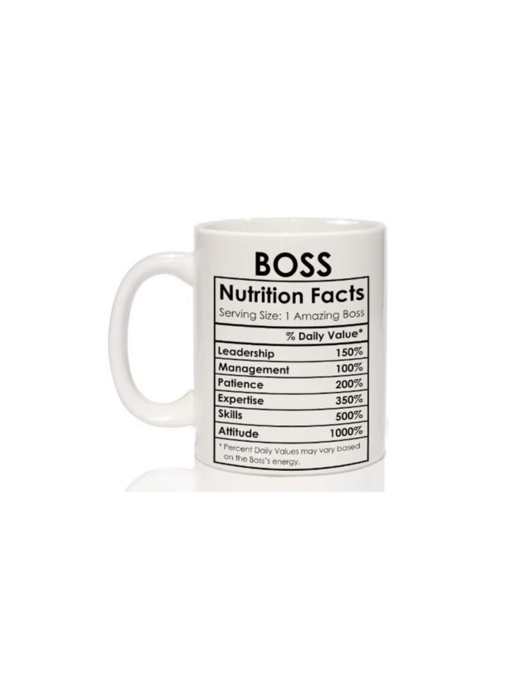RYN Boss Coffee Mug, Best Boss Birthday Gifts For Women Men Funny, Boss Appreciation Gift, Happy Boss Day Gifts Ideas, Office Boss Lady Mug Gifts, Boss Nutrition Facts Mug - Image 3