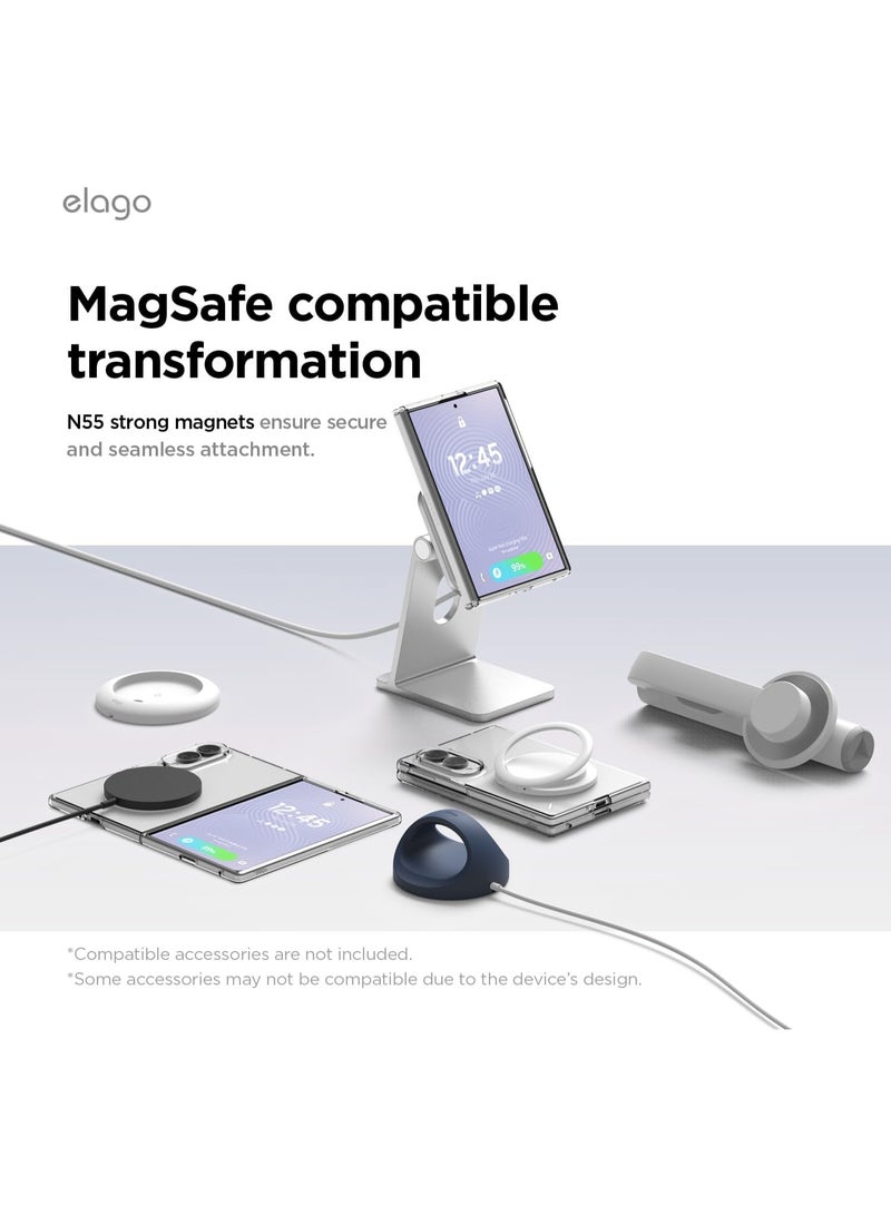 elago Magnetic Hybrid Clear for Samsung Galaxy Z Fold8 Case, MagSafe Compatible, Slim Protective Cover, Hybrid Design, Wireless Charging Support - Transparent - Image 3