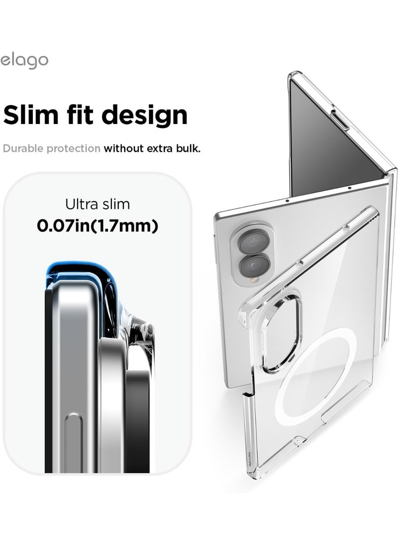 elago Magnetic Hybrid Clear for Samsung Galaxy Z Fold8 Case, MagSafe Compatible, Slim Protective Cover, Hybrid Design, Wireless Charging Support - Transparent - Image 5