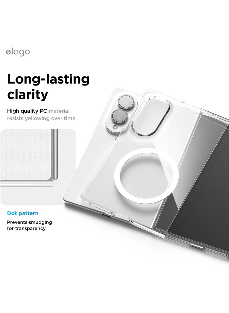 elago Magnetic Hybrid Clear for Samsung Galaxy Z Fold8 Case, MagSafe Compatible, Slim Protective Cover, Hybrid Design, Wireless Charging Support - Transparent - Image 4