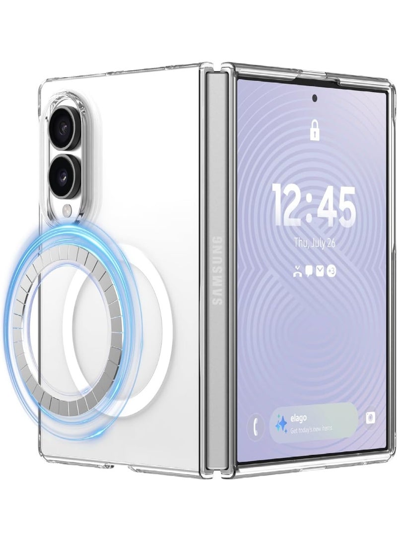 elago Magnetic Hybrid Clear for Samsung Galaxy Z Fold8 Case, MagSafe Compatible, Slim Protective Cover, Hybrid Design, Wireless Charging Support - Transparent - Image 1